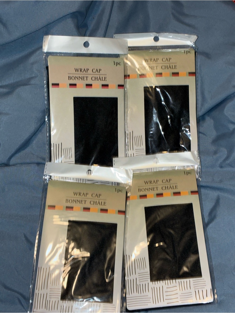 Wrap Cap Bonnet Châle - Black (4 pcs)